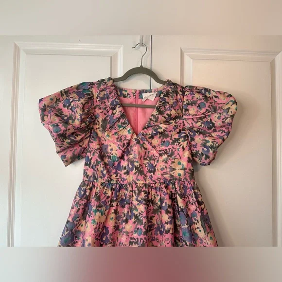 Tucknernuck Hyacinth House Pink Floral Sheila Mini Dress (Size M)